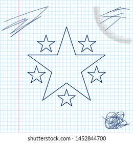 Star line sketch icon isolated on white background. Favorite, Best Rating, Award symbol. Vector Illustration