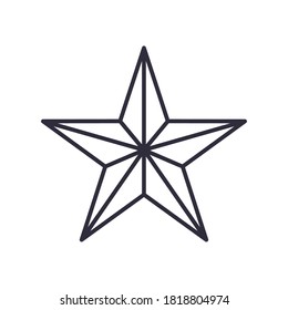 Star line style icon design, Night bedtime sky space nature science celestial galaxy and astrology theme Vector illustration