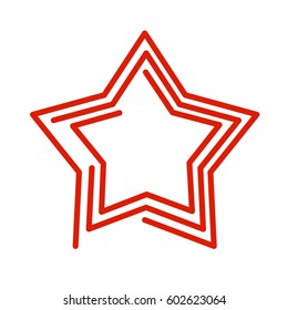 Star line style. Red Abstract sign on white background
