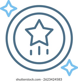 Star Line Two Colour Icon