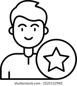 Star Line vector Icon Design