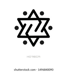 Star line vector icon symbols