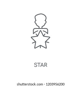 Star linear icon. Star concept stroke symbol design. Thin graphic elements vector illustration, outline pattern on a white background, eps 10.