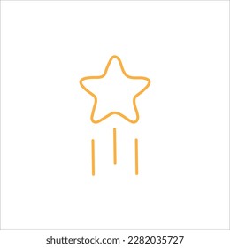 icono de estrella lineal hacia arriba. Galardonado con la estrella. Ilustración vectorial de material aislada en fondo blanco.
