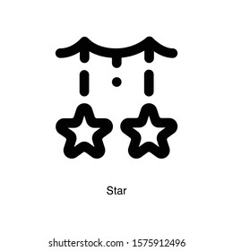 Star linear icon vector on white background. Black icon illustration