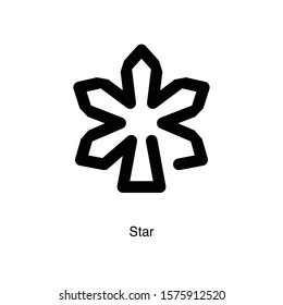 Star linear icon vector on white background. Black icon illustration