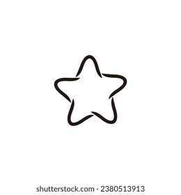 Star, lines, rounded geometric symbol simple logo vector
