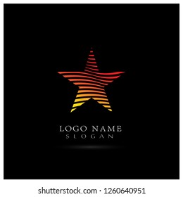 Star Lines & Stripes Logo. Icon & Symbol Vector Template.