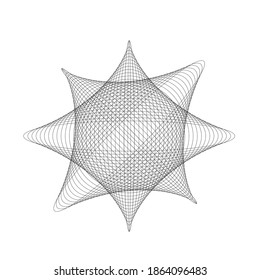 Star lines .  Vector Illustration .Technology  Logo . Design Globe element . Abstract Geometric shape . Spirograph