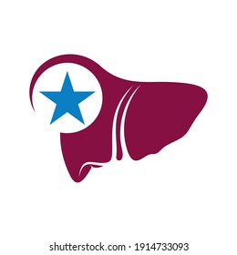 Plantilla vectorial del logotipo de Star Liver, conceptos de diseño del logotipo de Creative Liver