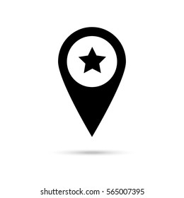 Star location icon vector.