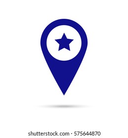 Star location icon vector.
