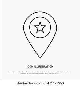 Star, Location, Map, Marker, Pin Line Icon Vector. Vector Icon Template background