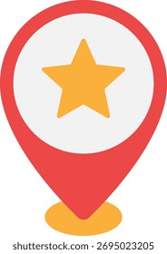 Icono de Pin de Locación de estrella para mapas y navegación