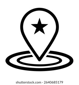 Star Location Pin Vector Icon