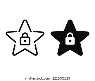 Icono de bloqueo de estrella. Vector de ilustración