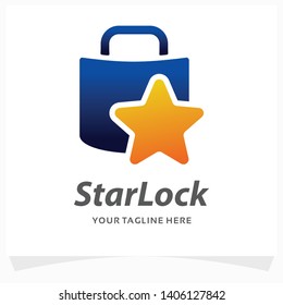 Star Lock Logo Design Template