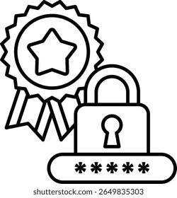 A star and a lock symbolize security and recognition. The star represents achievement and the lock symbolizes protection. Together, they convey the idea of safeguarding one's accomplishments