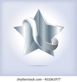 Star logo, 3d icon. Volume Vector illustration. Editable.