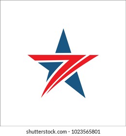 star logo abstract red and blue