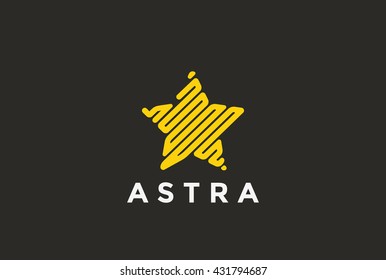 Star Logo abstract shape design vector leader template.
Creative Linear Favorite Celebrity Logotype concept icon.