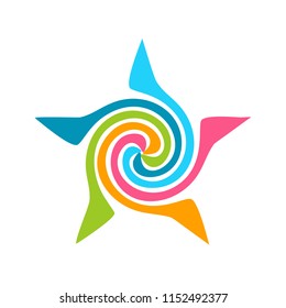 Star logo, Abstract star logo twist