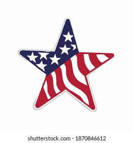 star logo with american flag pattern