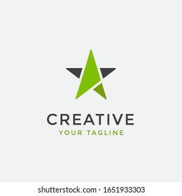 logotipo de estrella con símbolo de flecha plantilla moderna creativa