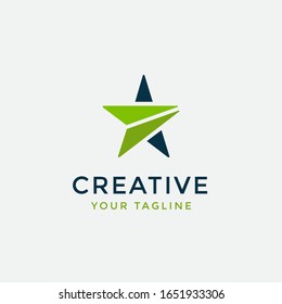 logotipo de estrella con símbolo de flecha plantilla moderna creativa