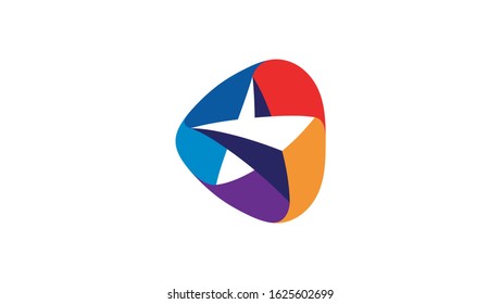 Star Logo and Arrow Logo Template vector icon illustration design