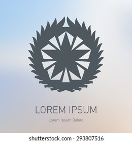 Star logo. Award icon or Logotype template. Vector illustration on blurred background.