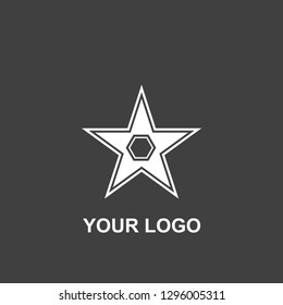star logo. black and white template design. silhouette vector
