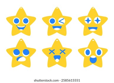 star logo cartoon vector isolated on white background.