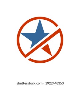 Logotipo de estrella y símbolo de círculo