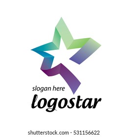 star logo of colored ribbons