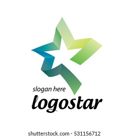 star logo of colored ribbons