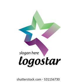 star logo of colored ribbons