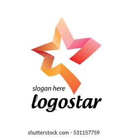 star logo of colored ribbons