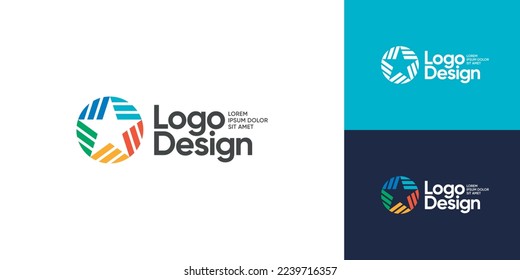 Star Logo. Colorful and creative star logo for your brand.