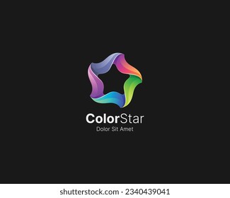 Star logo. Colorful gradient star logo