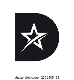 Star Logo combine with letter D vector template