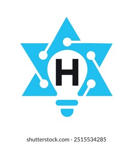 Logotipo Star Combine Com Modelo De Vetor H Letra