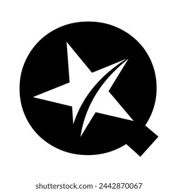 Star Logo combine with letter Q vector template