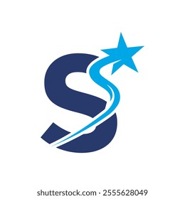 Star Logo combine with letter S vector template