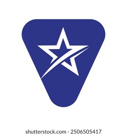 Star Logo combine with letter V vector template