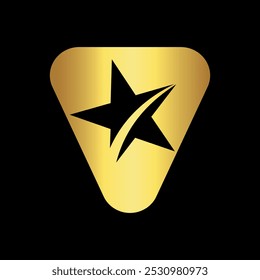 Star Logo combine with letter V vector template