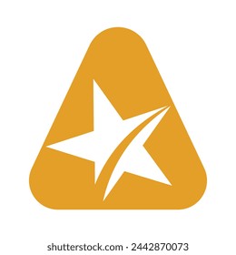 Star Logo combine with letter A vector template