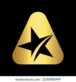 Logotipo de estrella combinado con la letra A Plantilla de Vector