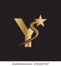 Star Logo combine with letter Y vector template