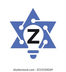 Star Logo Combine With Letter Z Vector Template